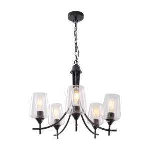 black chandelier lamp – 5×e27
